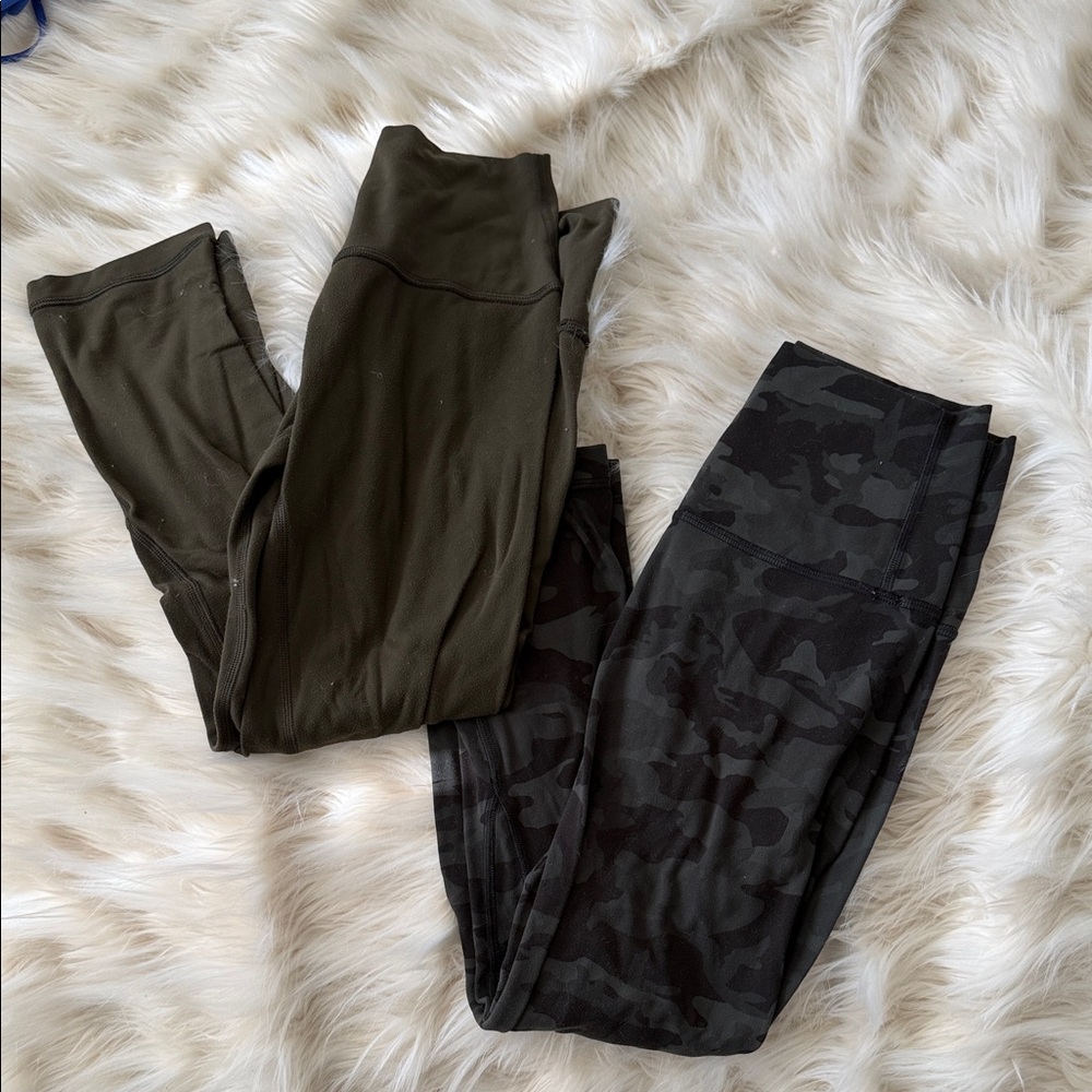 lululemon athletica Olive and Black Camo Leggings